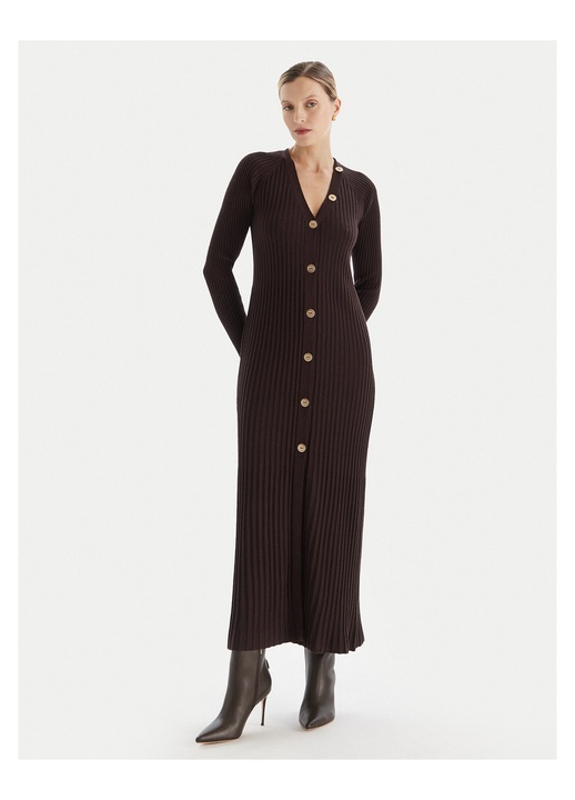 Rochie tricotata de dama, Twinset, maro, fabricata din material de calitate