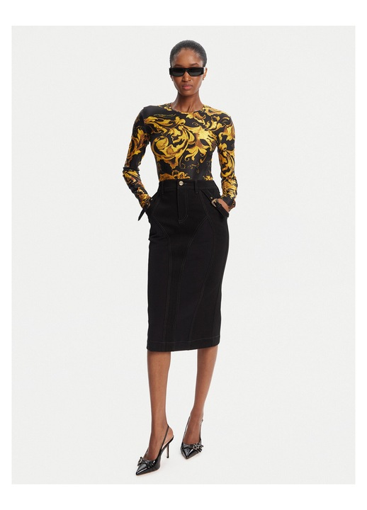 Fusta de blugi, Versace Jeans Couture, neagra