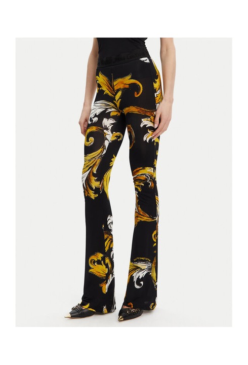 Pantaloni dama, Versace Jeans Couture, negru/auriu, 40 EU