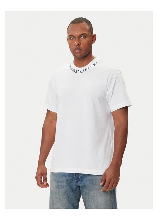 Tricou barbati alb, Versace Jeans Couture, bumbac