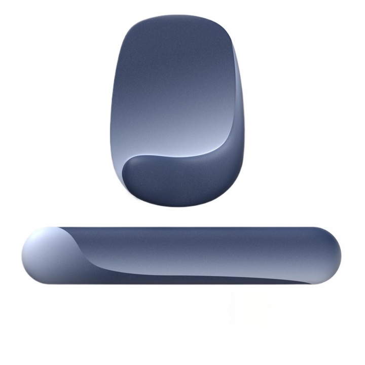 Suport Incheietura Mainii, Spuma Cu Memorie, Set Tastatura Si Mouse Cu Suport Pentru Incheieturi, Cu Revenire Lenta, Albastru