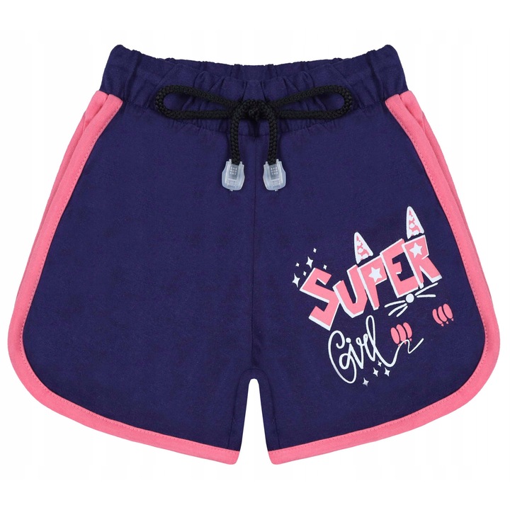 Pantaloni Scurti Albastri Din Bumbac Respirabil Pentru Fete, Albastru