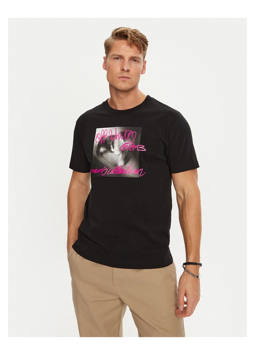 Tricou barbati, Off White, bumbac, negru, 100% bumbac, 2XL INTL