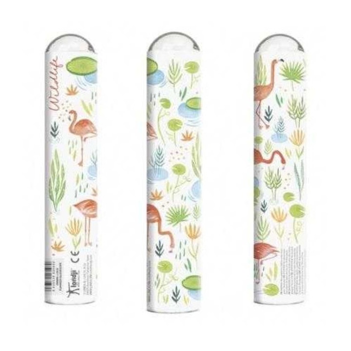 Caleidoscop Flamingo, Londji, jucărie interactivă, carton reciclat, 6 ani