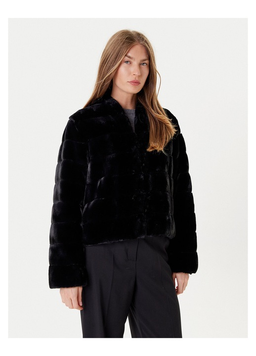 Haina de blana dama Marella, blana artificiala, negru