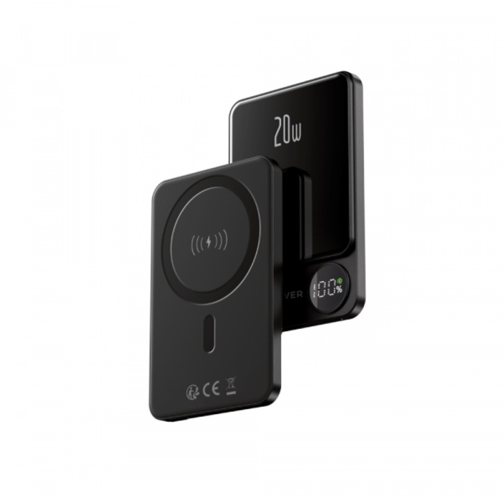 Baterie Externa Wireless Forever MATB-200, 5000mAh, 20W, PD + FQI, 1 x QI - 1 x USB-C, Neagra