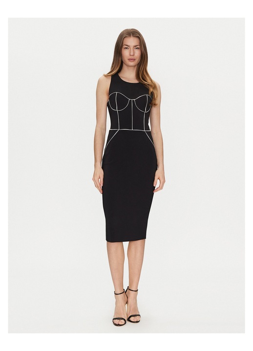 Rochie de cocktail, Elisabetta Franchi, neagra, poliester, fermoar, 40 EU