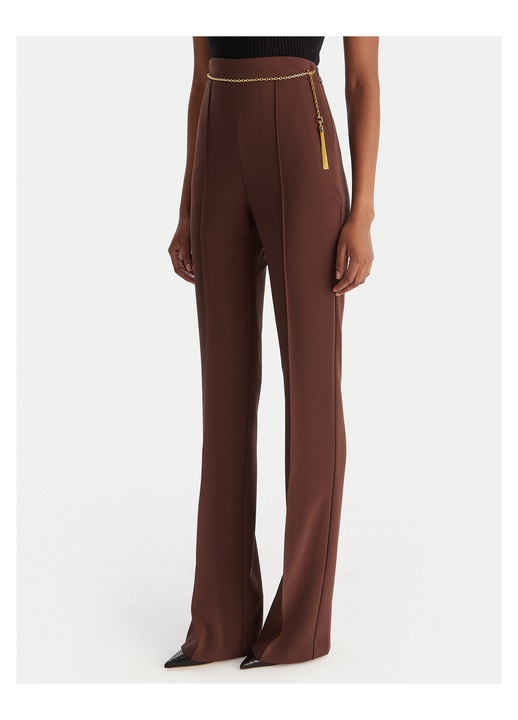 Pantaloni dama Elisabetta Franchi, maro, stofa