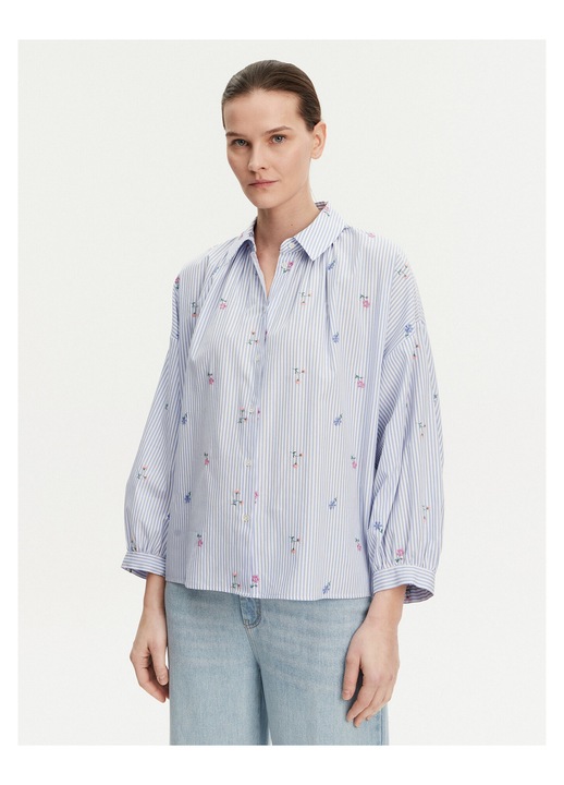 Camasa dama, Weekend Max Mara, bumbac, albastru deschis, sistem inchidere nasturi, 48 EU