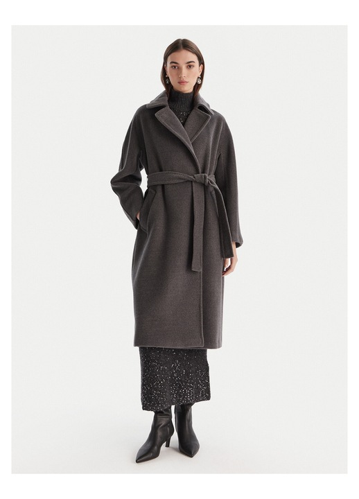 Palton dama Marella, gri, lana