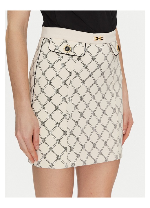 Fusta mini de dama Elisabetta Franchi, ecru