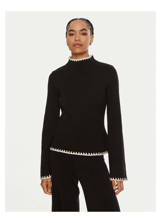 Pulover dama, LUISA SPAGNOLI, Monet, negru, XL INTL