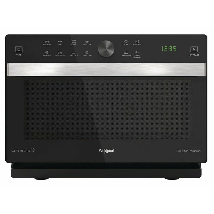 Cuptor cu microunde Whirlpool, MWSC 337 SB, 900W, Grill/Steam 1200W, 33L, Argintiu