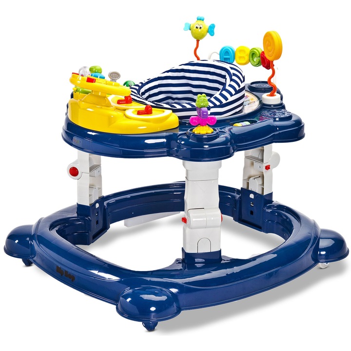 Premergator 3 în 1 Toyz HIPHOP, albastru, cu scaun rotativ 360, max 12 kg