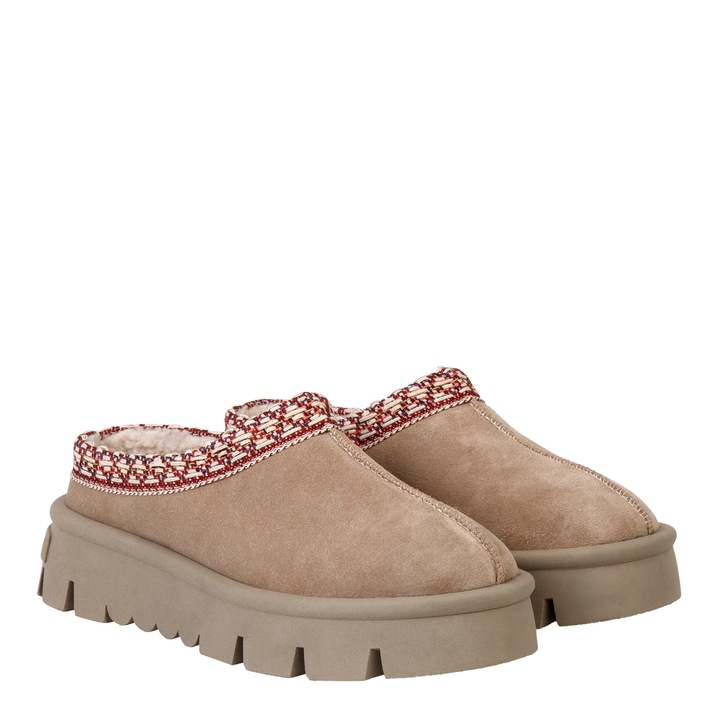 Papuci AIDA - piele naturala bej - 40