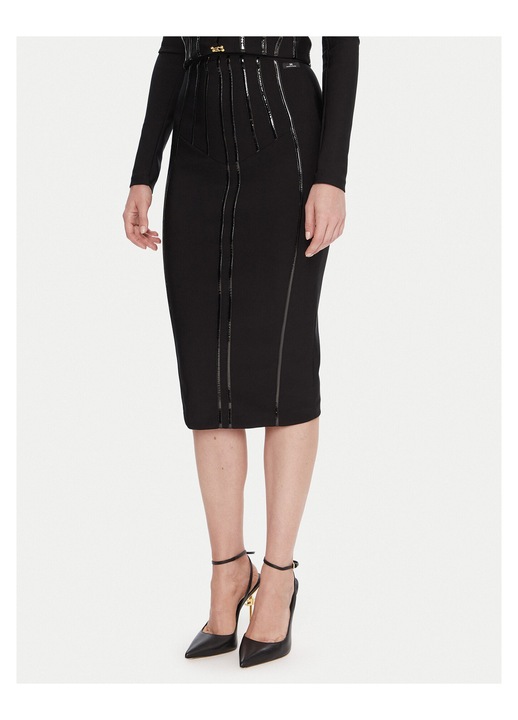Fusta creion, Elisabetta Franchi, neagra, 72% poliamida, 29% elastan, 38 EU