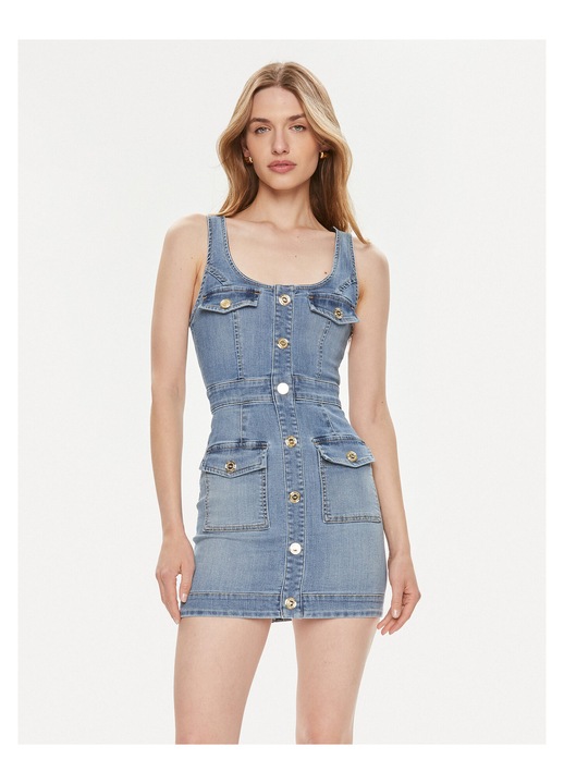 Rochie din denim, Elisabetta Franchi, albastru