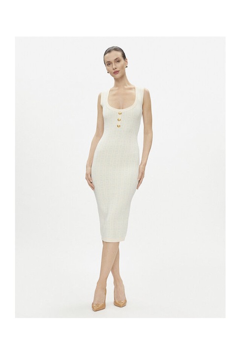 Rochie dama Elisabetta Franchi, bej, tricotata, 38 EU