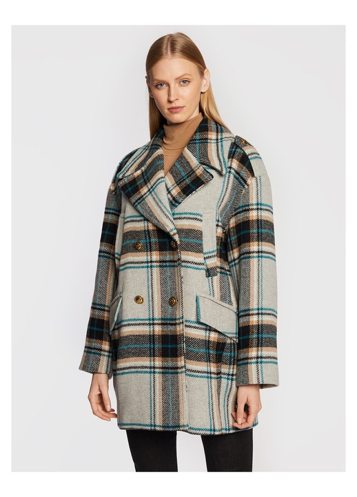 Palton dama, Pinko, nasturi, multicolor, 66% lana, 24% poliamida, 46 EU