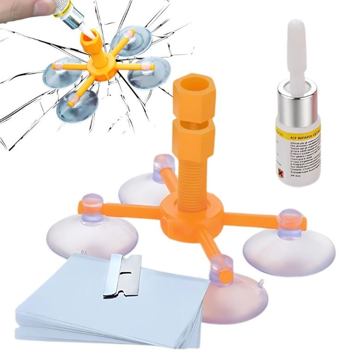 Kit pentru reparatii, lipire parbriz fisurat, ciobit