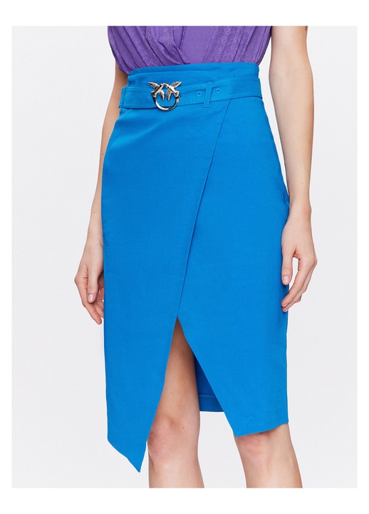 Fusta creion Pinko, albastru, 59% in, 38% viscoza, 3% elastan, 40 EU