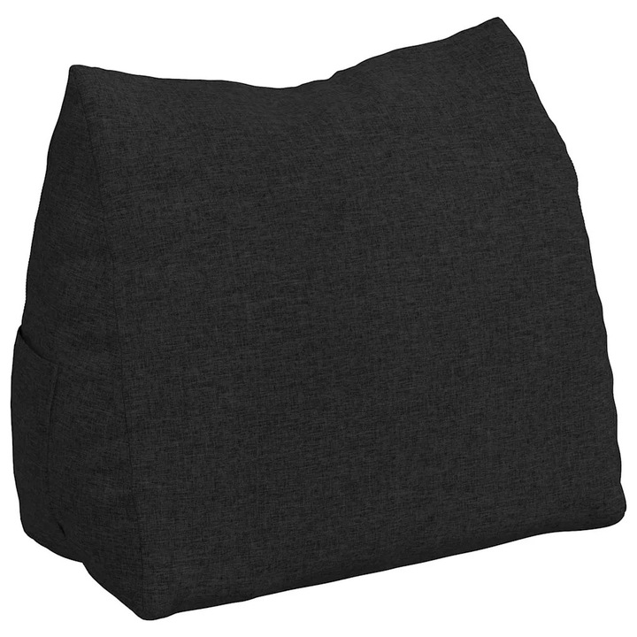 Perna pentru spate vidaXL, Negru 60 x 20 x 50 cm tesatura