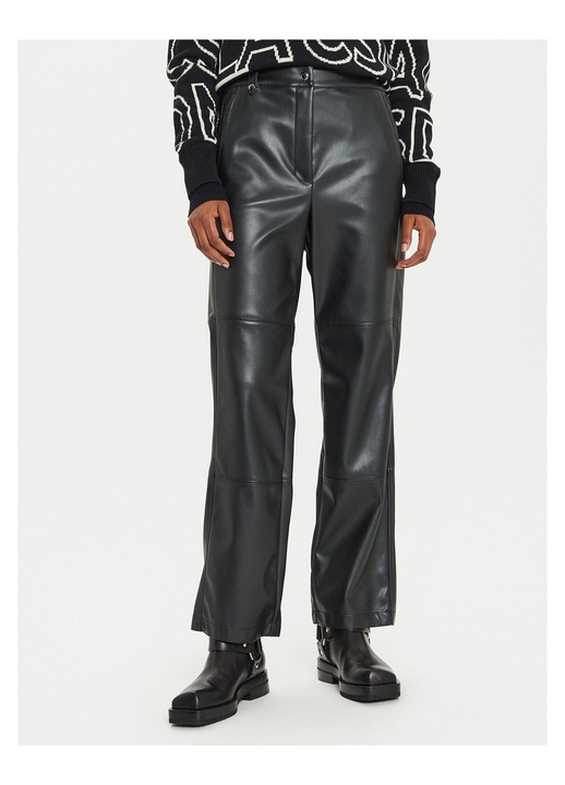 Pantaloni dama, Max Mara Leisure, piele ecologica, negru, S INTL