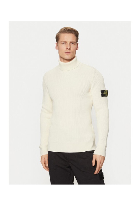 Pulover barbati Stone Island, ecru, 100% bumbac