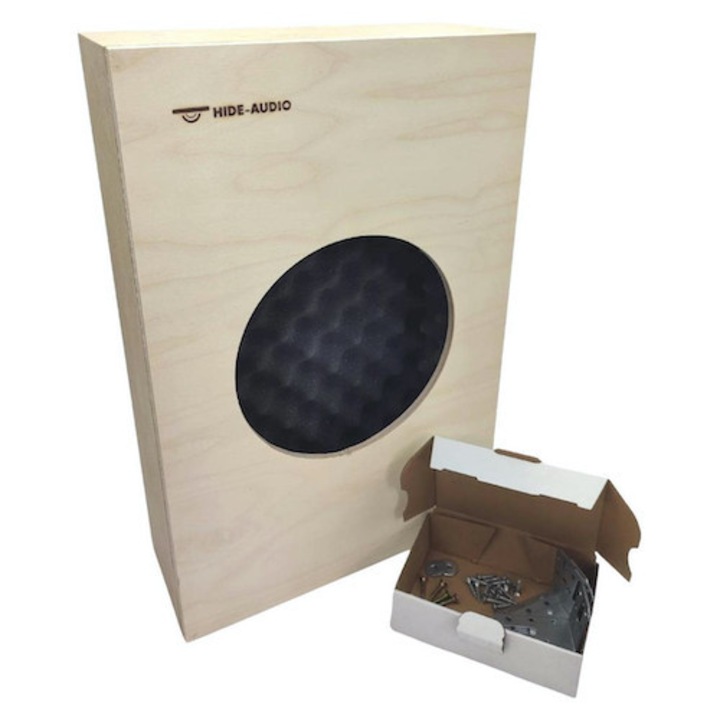 Carcasa acustică HIDE-AUDIO, rotundă, 330x330x177mm, montare pe tavan sau perete, set de 2 unități
