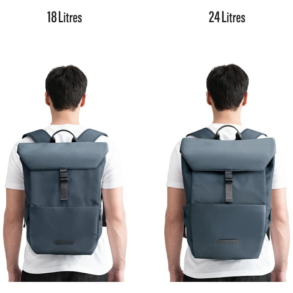 Rucsac pentru laptop waterproof Uniq Arden RPET, 24L, Compatibil cu laptop de 16 inch, 36.3 x 25.1 x 1.9 cm, Albastru