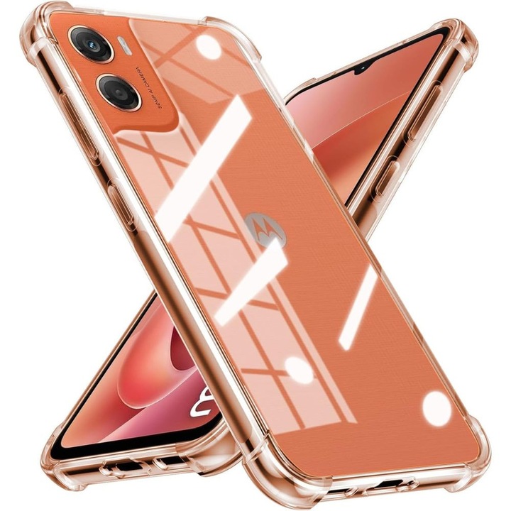 Husa Flexibila, colturi intarite, compatibila cu Motorola Moto G06 Protectie antisoc, Silicon Ultra Slim High Tech, Crystal Clear
