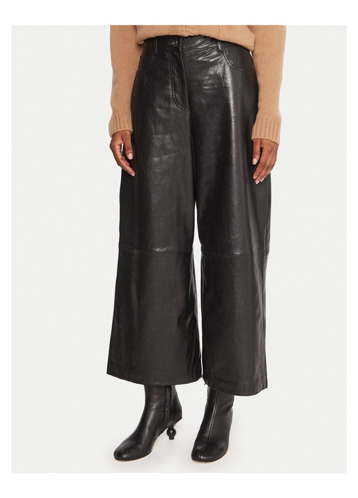 Pantaloni pentru dama, Weekend Max Mara, piele, negru