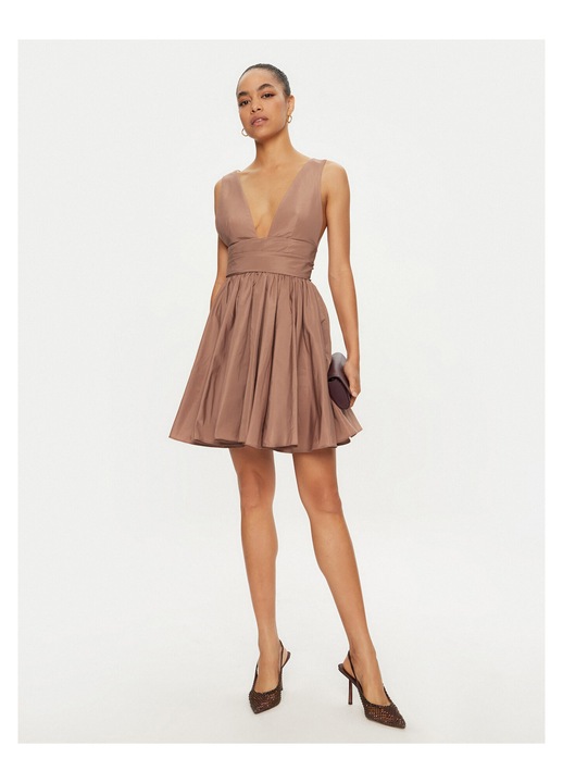 Rochie de cocktail, Pinko, fermoar, maro, poliamida, Maro, 46