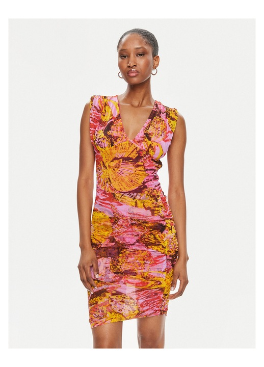 Rochie de cocktail Pinko, multicolor, roz, fabrica de calitate, XS INTL