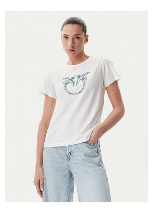 Tricou dama Pinko, alb, print