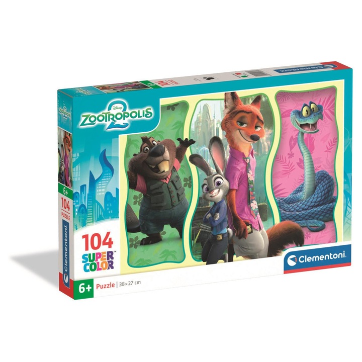 Zootropolis City Challenge 104 db-os puzzle Clementoni