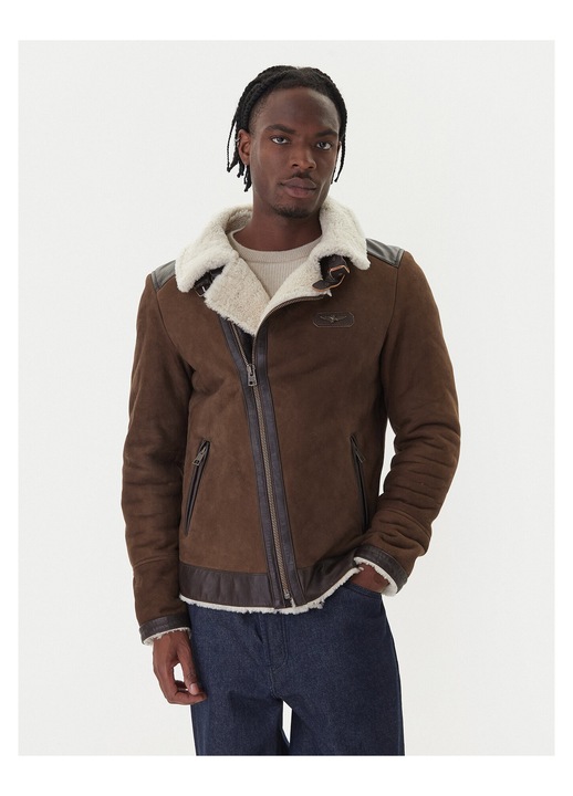 Geaca barbati Aeronautica Militare, piele, maro