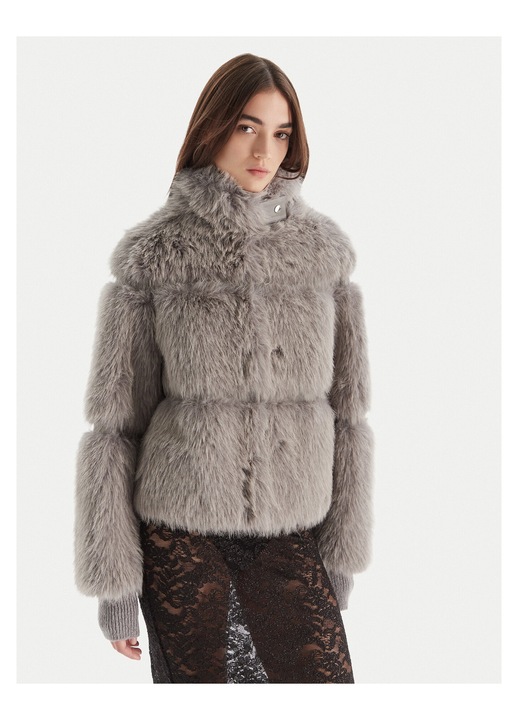 Haina de blana dama Patrizia Pepe, blana artificiala, gri