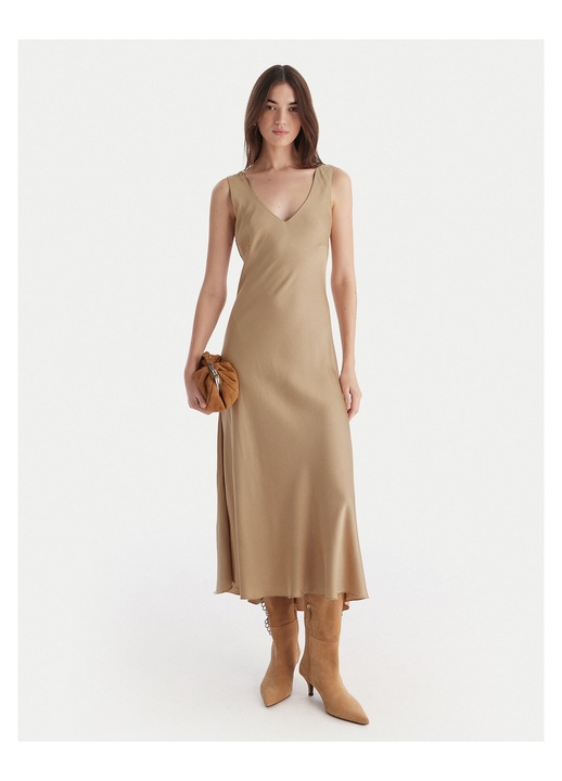 Rochie de cocktail dama Vicolo, bej, fabrica usoara