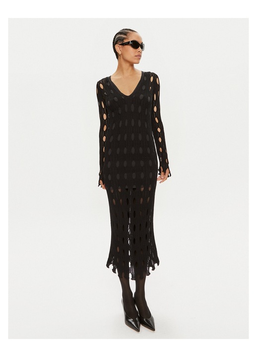 Rochie tricotata de dama Pinko Ring 103470 A1UN, negru, XS INTL