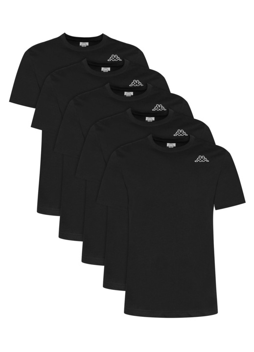 Set tricouri barbatesti Kappa, negre, bumbac, XL INTL