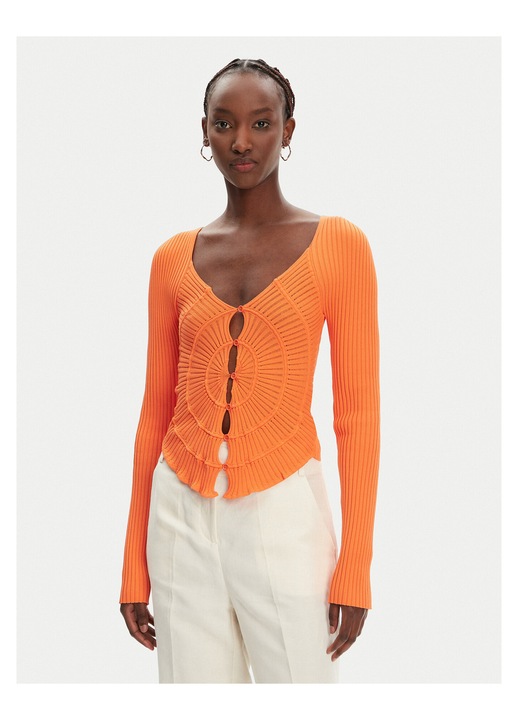 Cardigan dama Pinko, portocaliu, moale