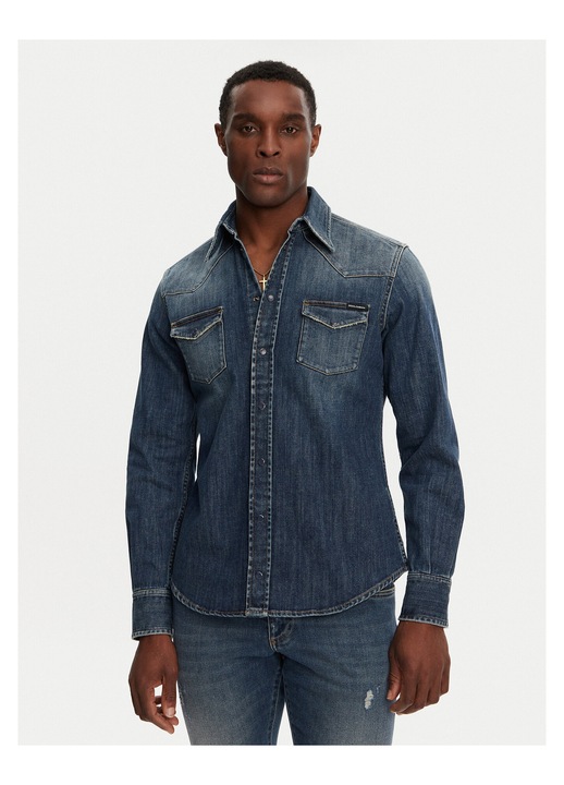 Camasa barbati Dolce Gabbana, bleumarin, denim, 41 EU