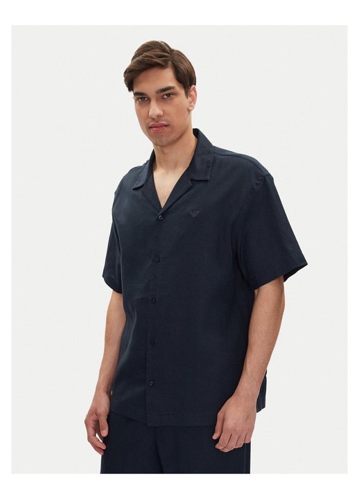 Camasa barbati Emporio Armani, bleumarin, bumbac