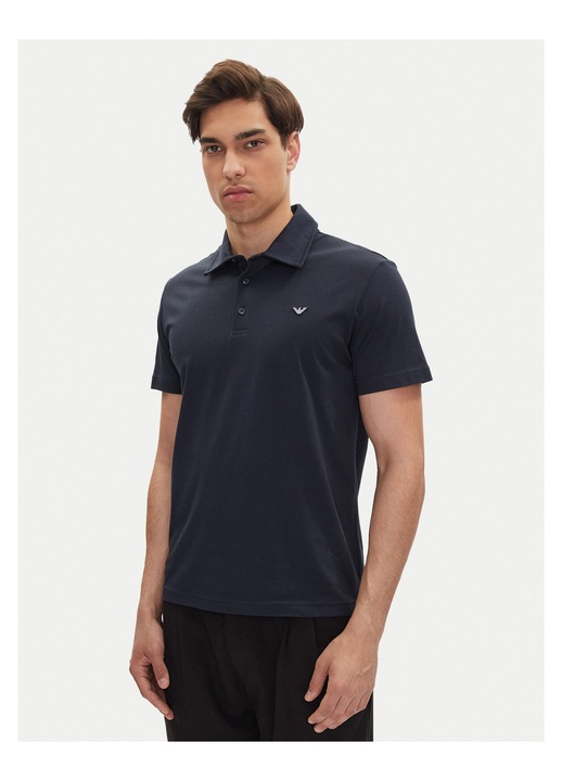 Tricou barbati Emporio Armani, bleumarin, bumbac