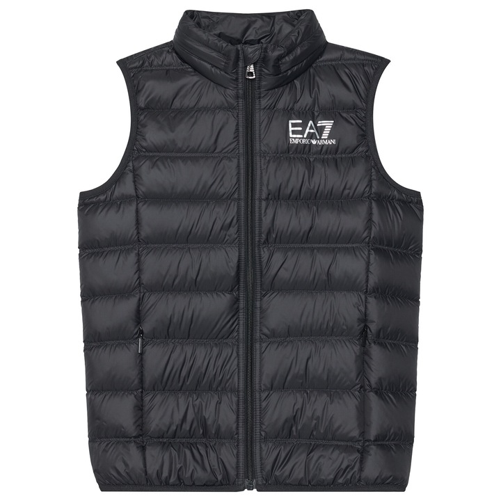 Vesta baiat EA7, negru, pentru copii