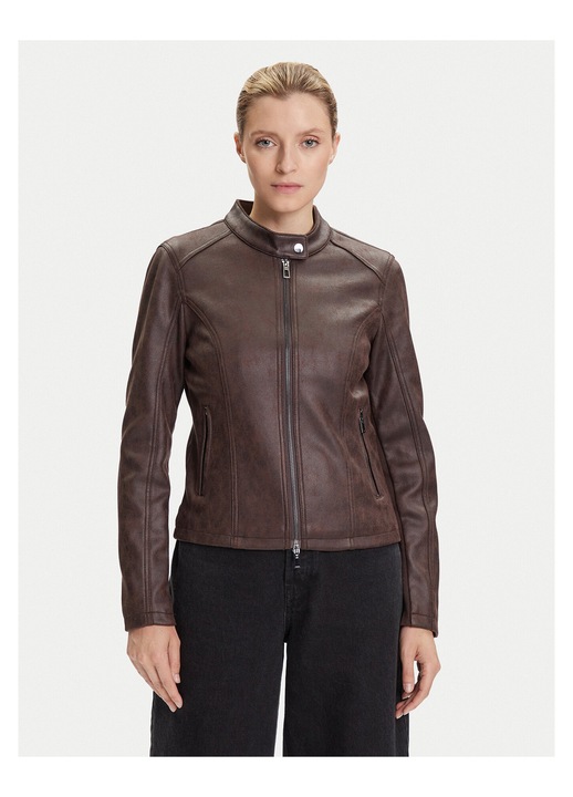 Jacheta de imitatie de piele pentru femei Desigual, maro, XS INTL