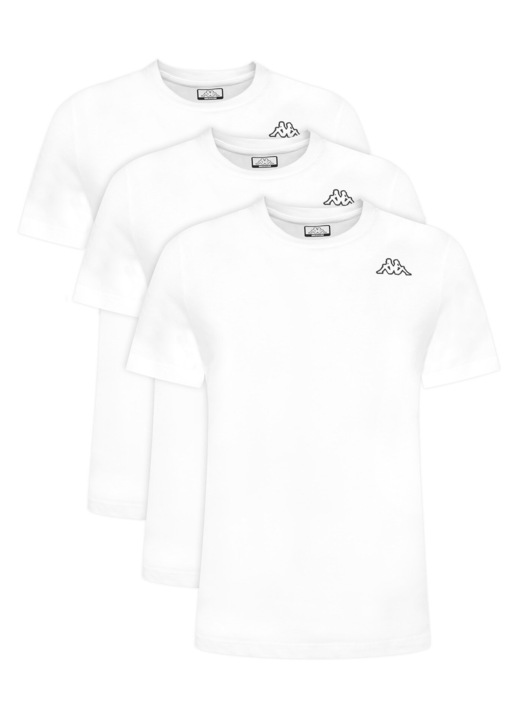 Set tricouri barbatesti Kappa, alb, bumbac