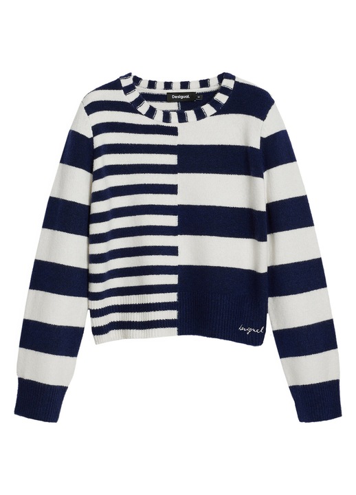 Pulover dama, Desigual, bleumarin, dungi, poliester/acril/lana, XL INTL