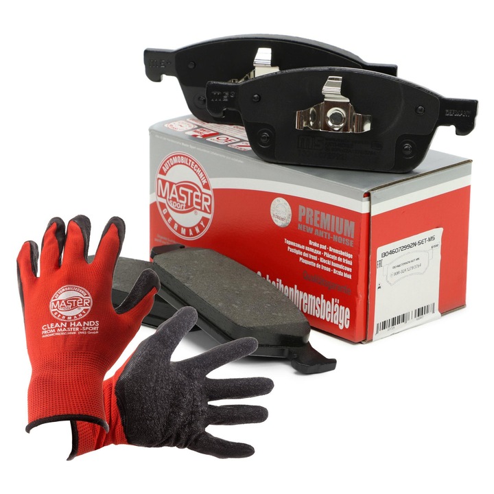 Master-Sport fékbetét készlet, piros munkakesztyűvel